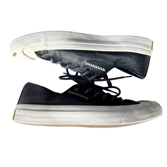 Converse Jack Purcell Cross Stitch Blue Leather Sneakers Womans Sz 6.5 Cork Sole - Picture 10 of 12